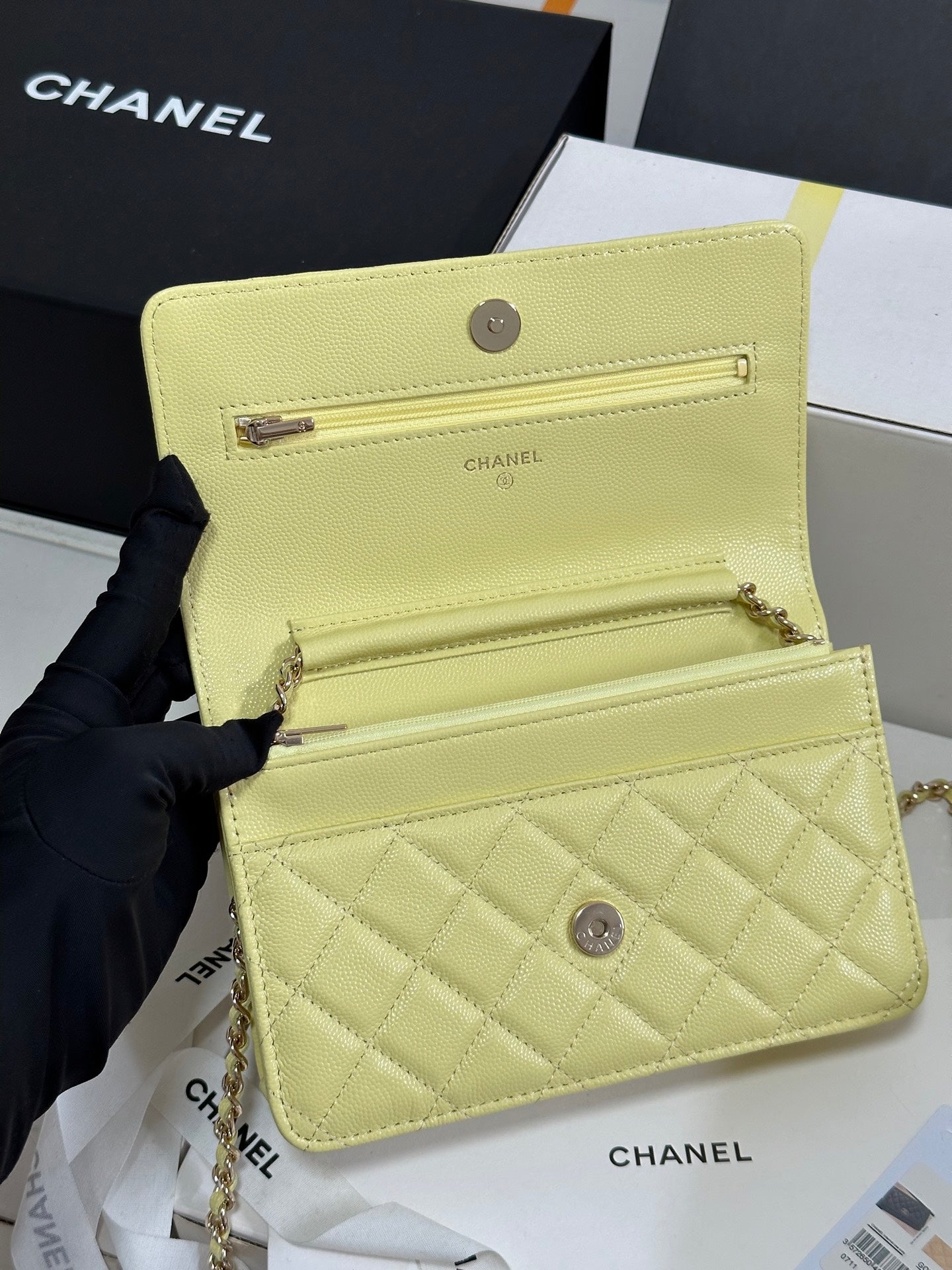 STRASS WOC ENTRUPY BAG 19 IN YELLOW CALFSKIN GOLD HARDWARE