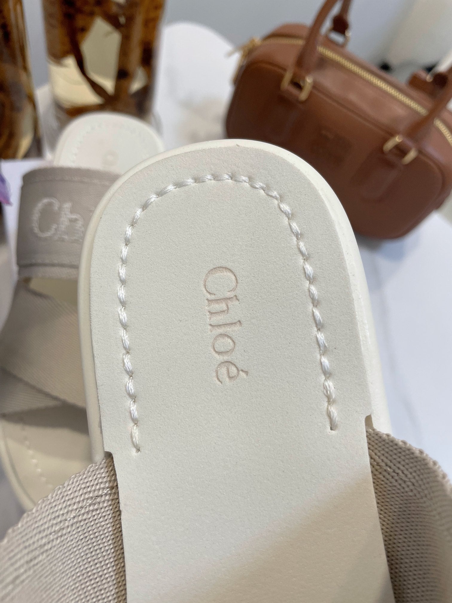 WOODY WEDGE SANDALS IN DOVE GREY CANVAS WITH WHITE RUBBER SOLE