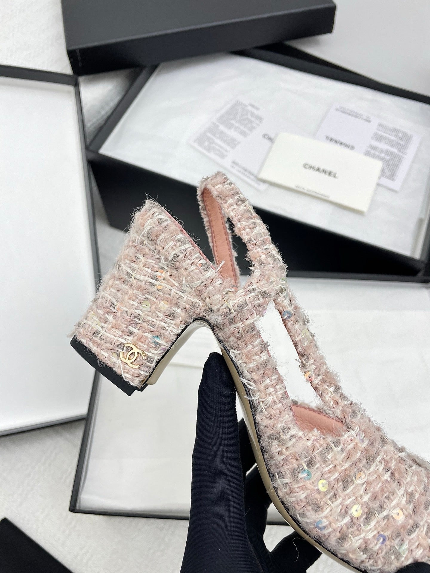 CC SLINGBACK 25S 65 MM IN LIGHT PINK TWEED