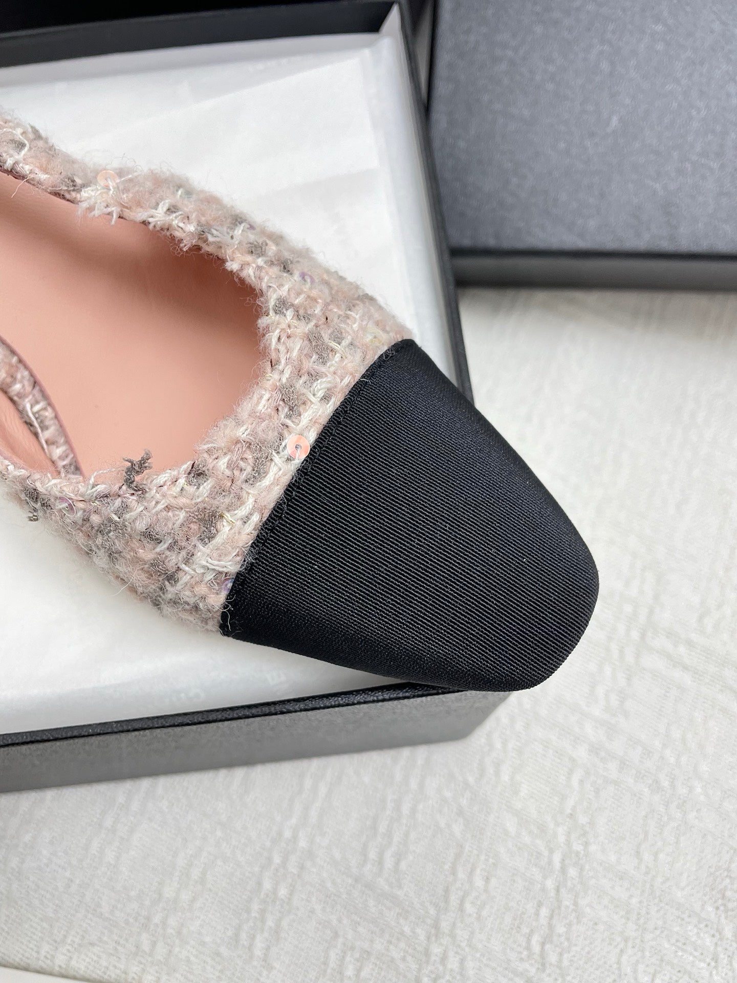CC SLINGBACK 25S 65 MM IN LIGHT PINK TWEED
