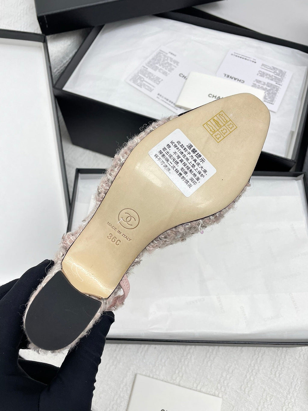 CC SLINGBACK 25S 65 MM IN LIGHT PINK TWEED