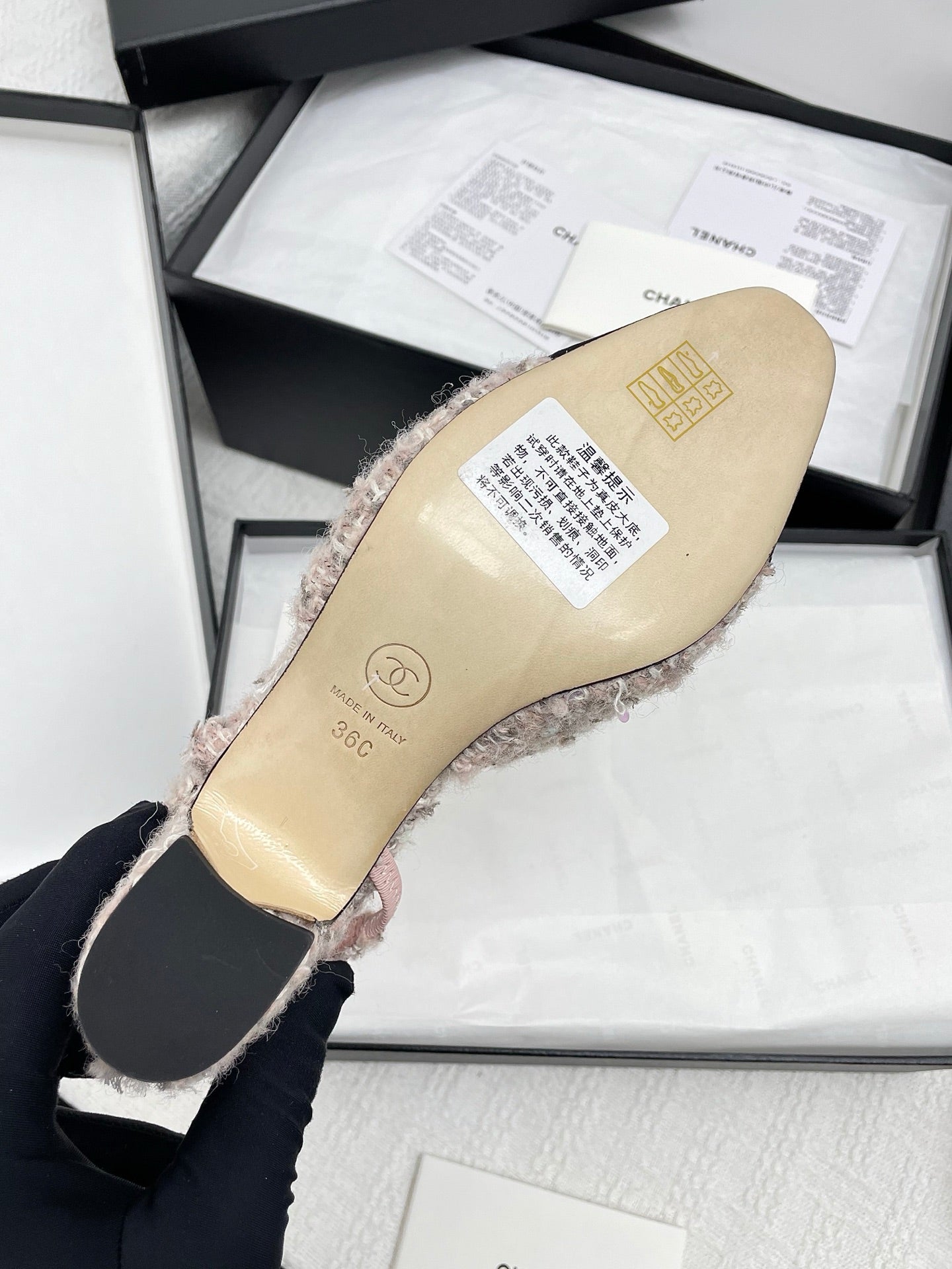 CC SLINGBACK 25S 65 MM IN LIGHT PINK TWEED