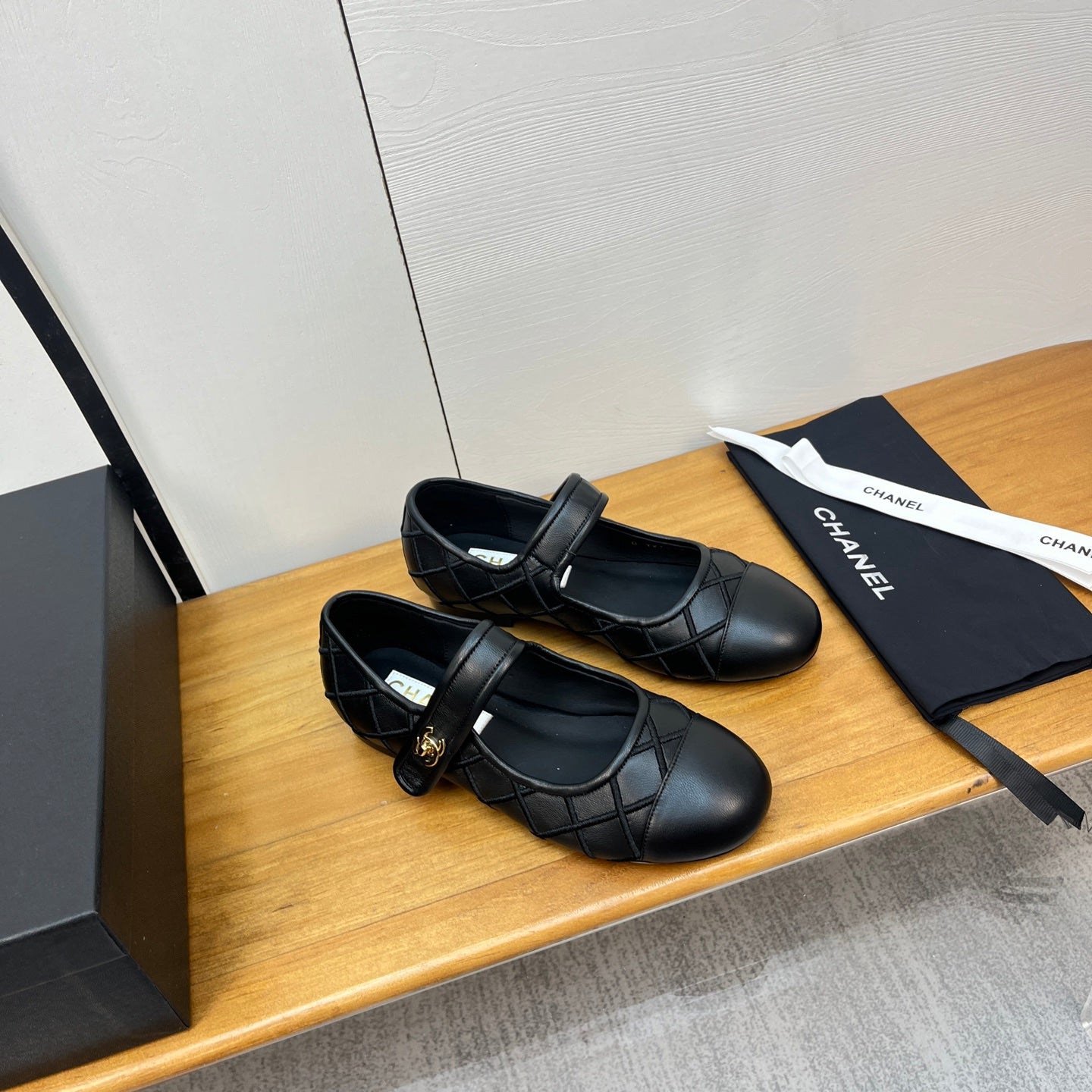 CHANEL 25S QUILTED MARY JANES BLACK IN CALFSKIN