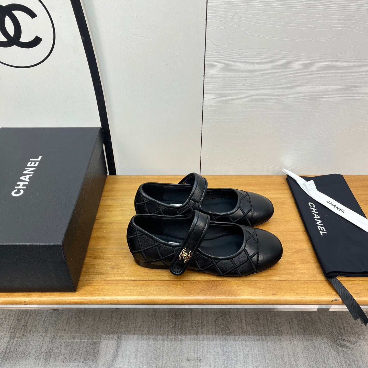 CHANEL 25S QUILTED MARY JANES BLACK IN CALFSKIN