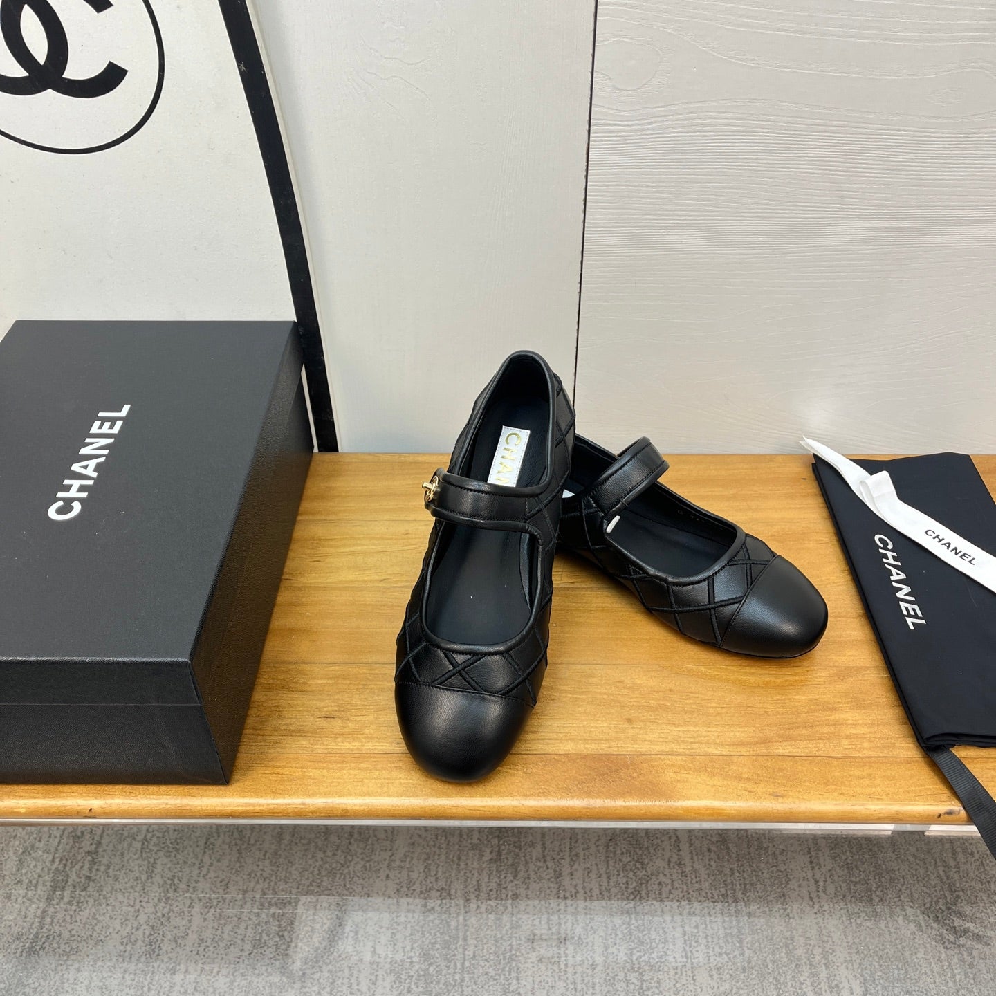 CHANEL 25S QUILTED MARY JANES BLACK IN CALFSKIN
