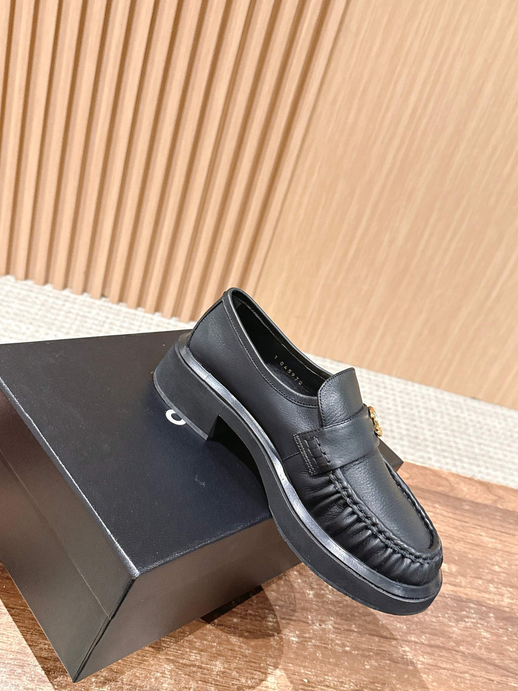 CHANEL 25S DOUBLE MONK STRAP PLEATED LOAFERS BLACK IN CALFSKIN