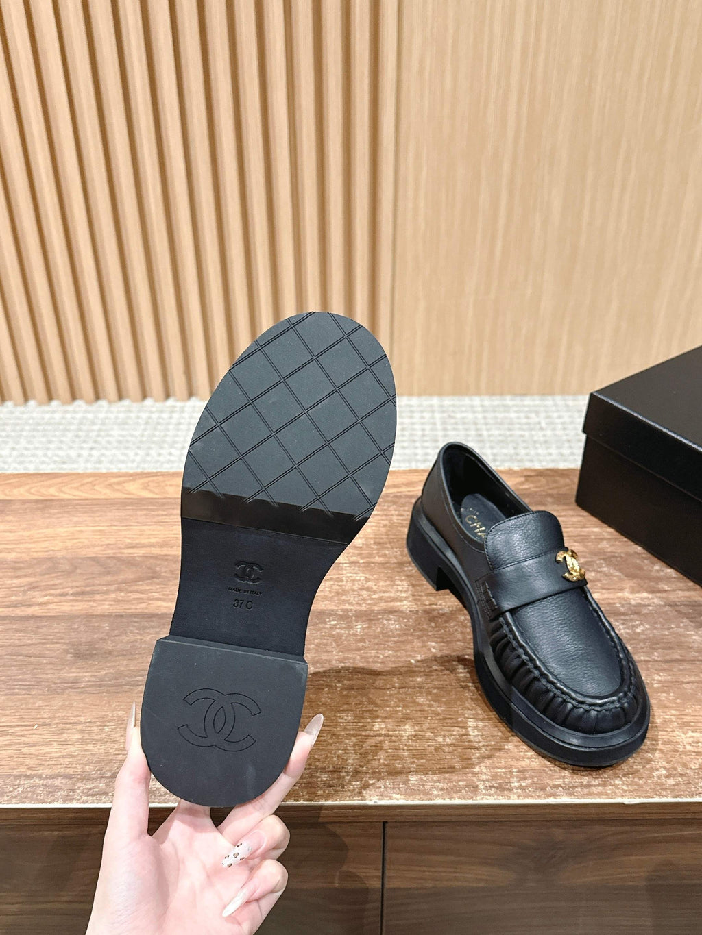 CHANEL 25S DOUBLE MONK STRAP PLEATED LOAFERS BLACK IN CALFSKIN