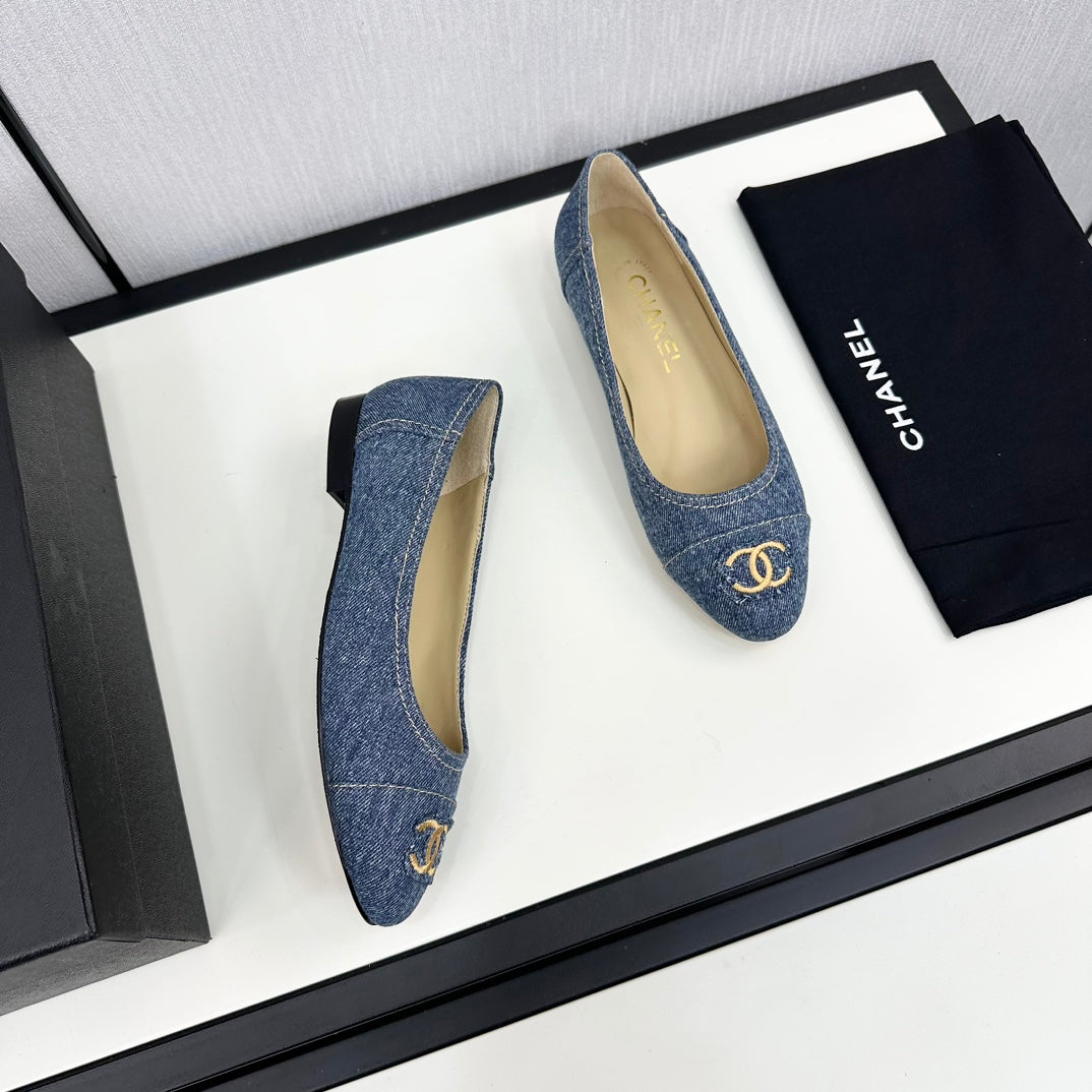 cc ballet flat blue denim 166815
