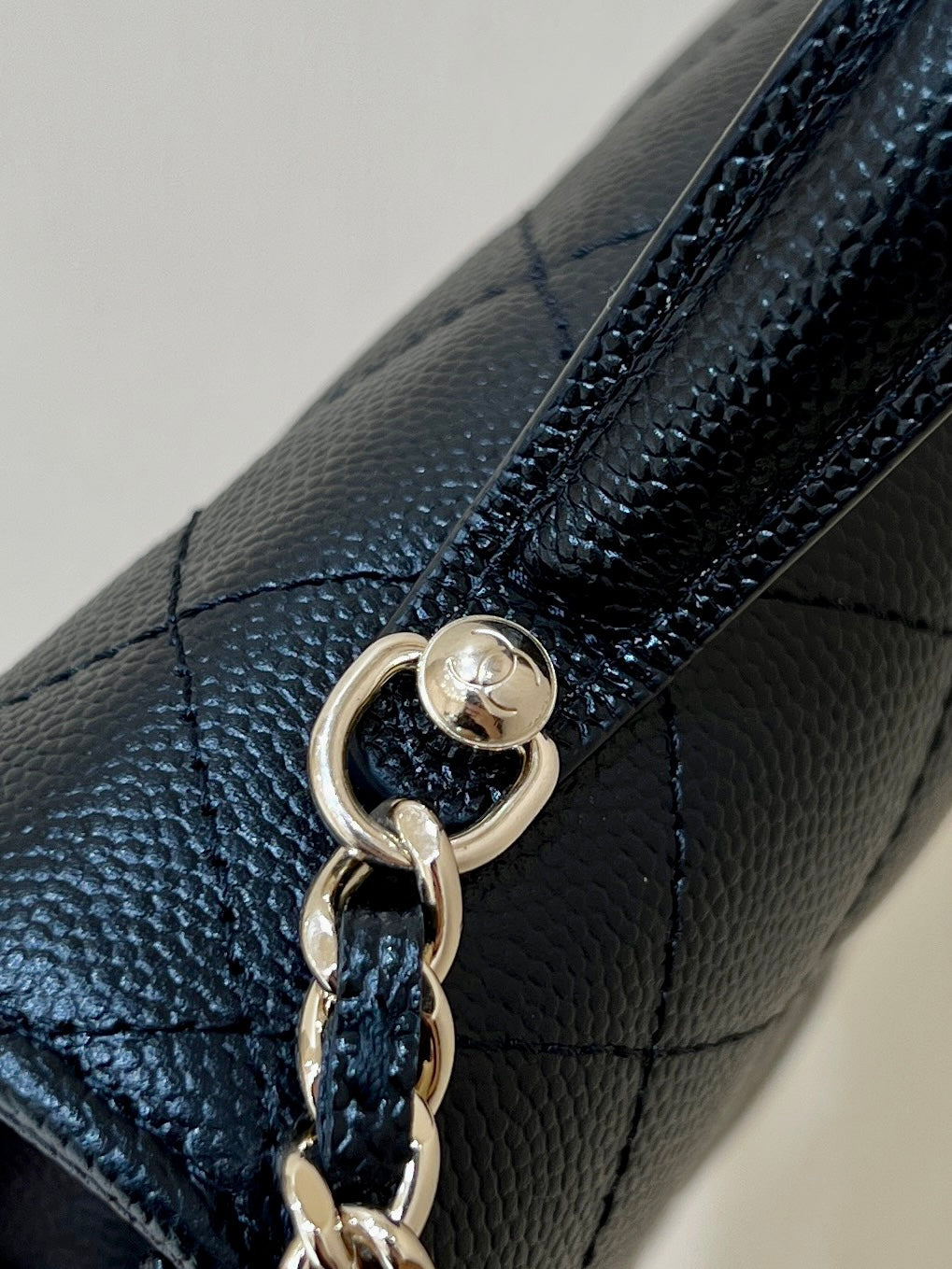 TOP HANDLE FLAP BACKPACK 18 IN BLACK CALFSKIN