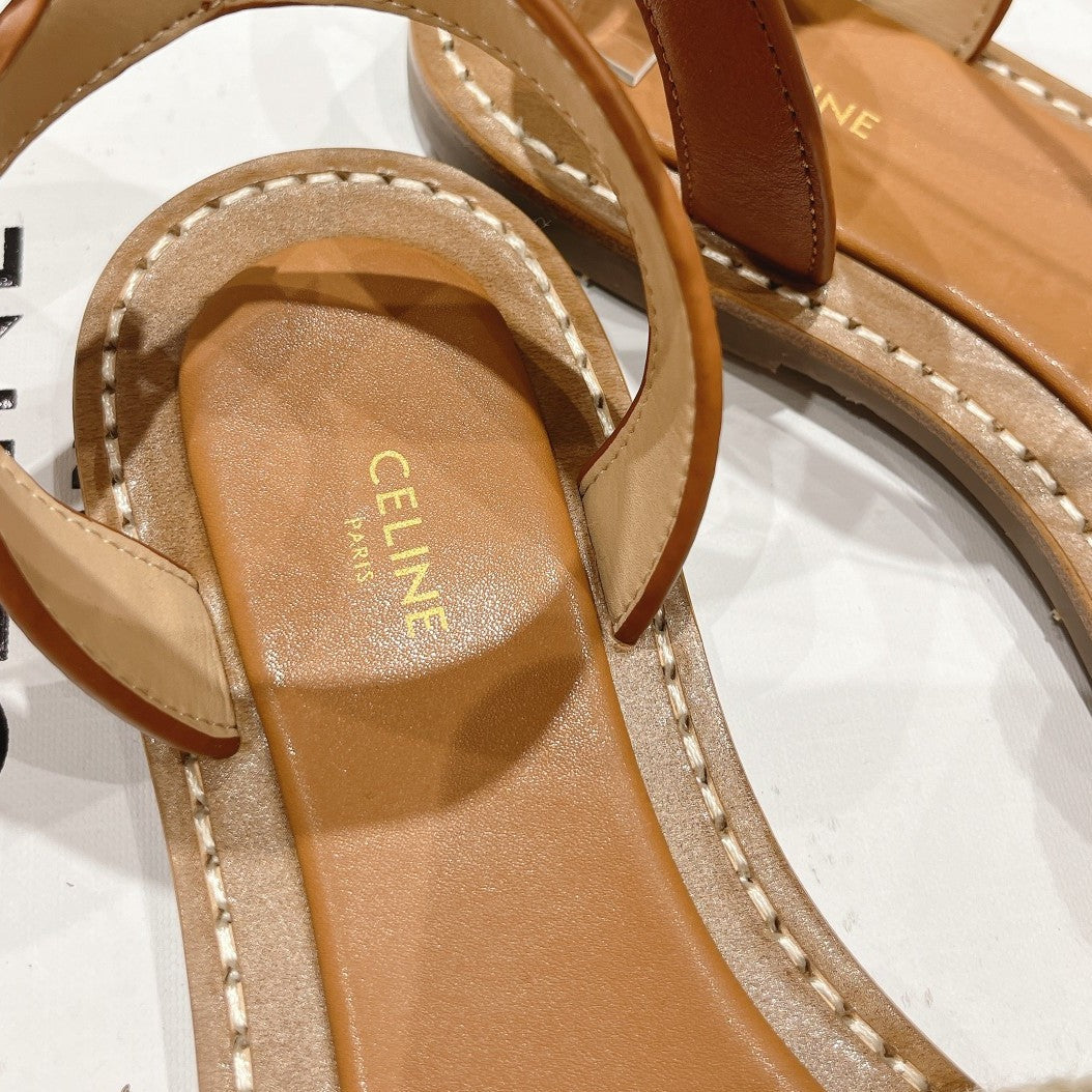 LYMPIA SANDAL IN TRIOMPHE MACCRAM¨¦ COTTON & CALFSKIN ECRU TAN