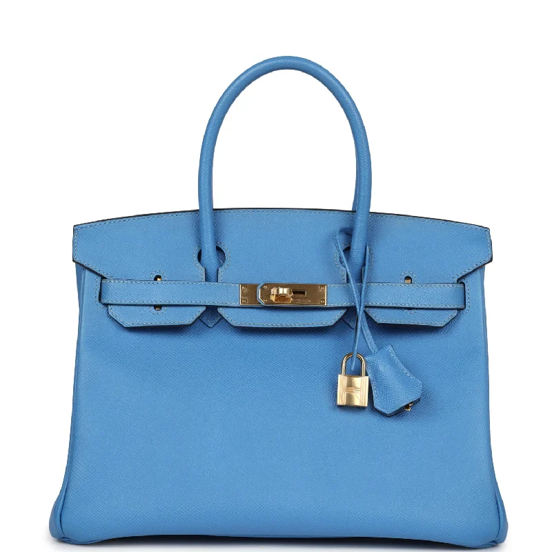  Hermes Birkin 30 Bleu Paradise Epsom Gold Hardware