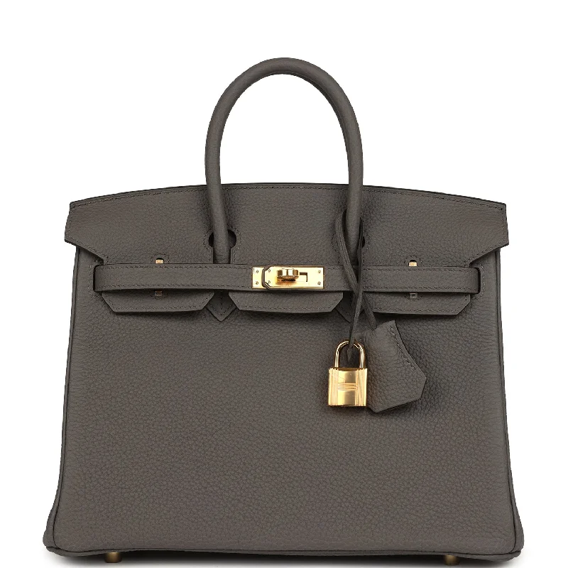 Hermes Birkin 25 Etain Togo Gold Hardware