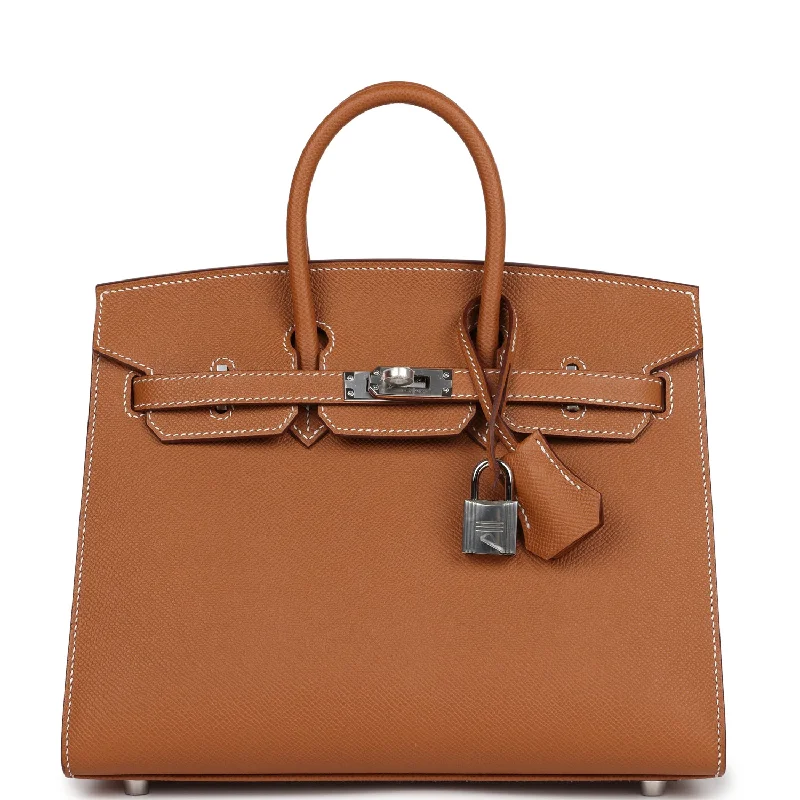 Hermes Birkin Sellier 25 Gold Epsom Palladium Hardware