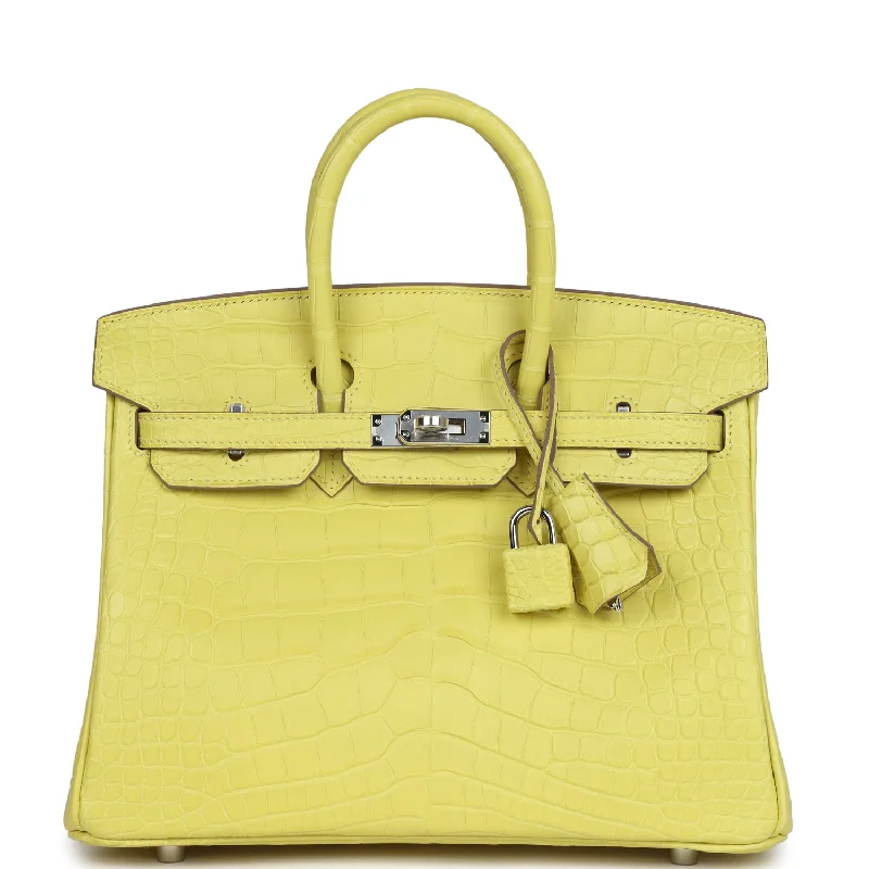 Hermes Birkin 25 Lime Matte Alligator Palladium Hardware