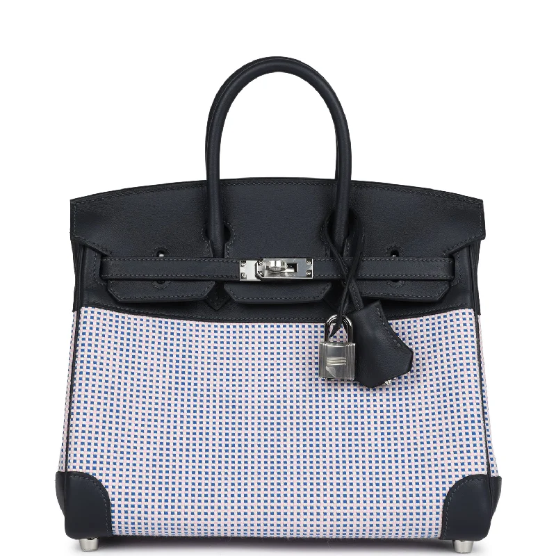 Hermes Birkin Quadrille 25 Caban Swift and Toile Palladium Hardware