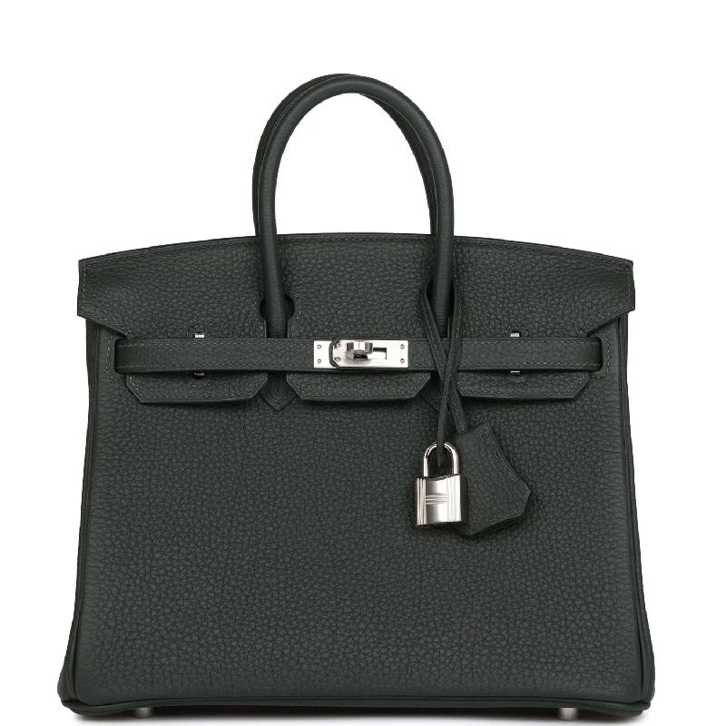 Hermes Birkin 25 Vert Fonce Togo Palladium Hardware