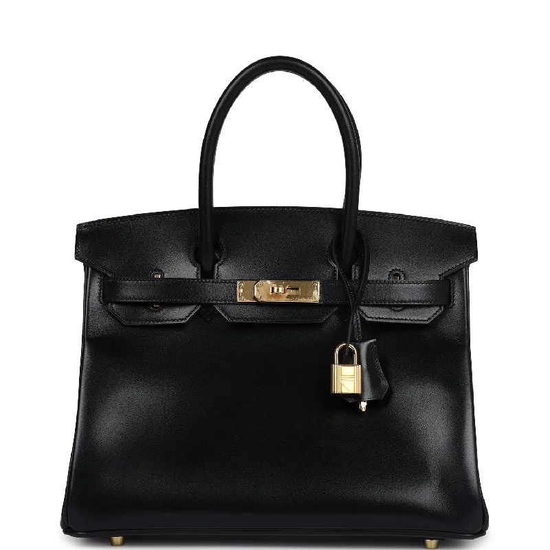 Hermes Birkin 30 Black Box Gold Hardware