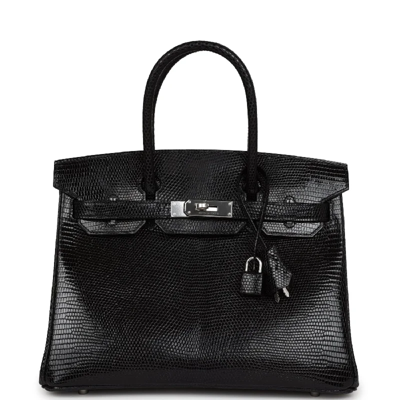 Hermes Birkin 30 Black Niloticus Lizard Palladium Hardware