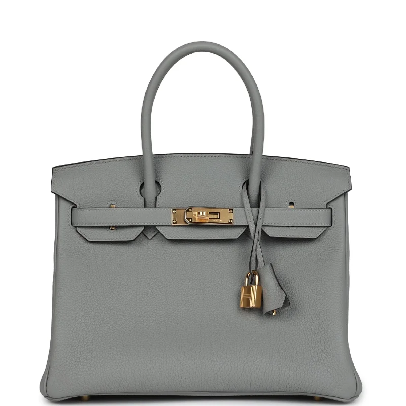 Hermes Birkin 30 Gris Mouette Togo Gold Hardware