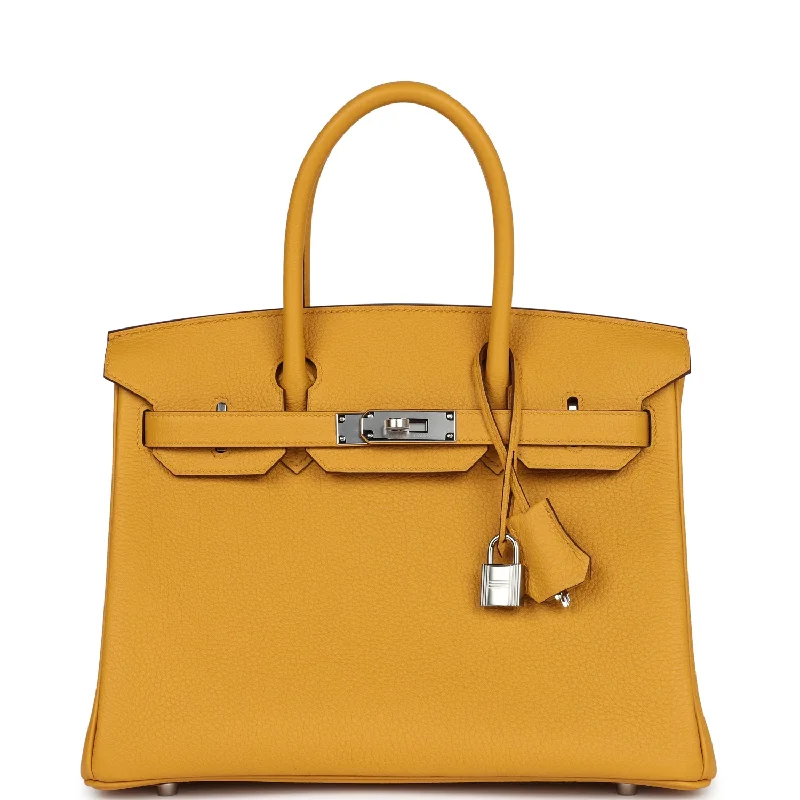 Hermes Birkin 30 Jaune Ambre Togo Palladium Hardware