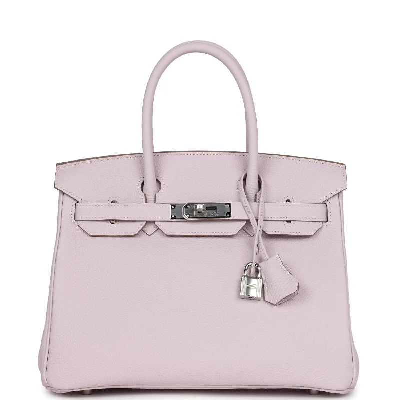 Hermes Birkin 30 Mauve Pale Clemence Palladium Hardware