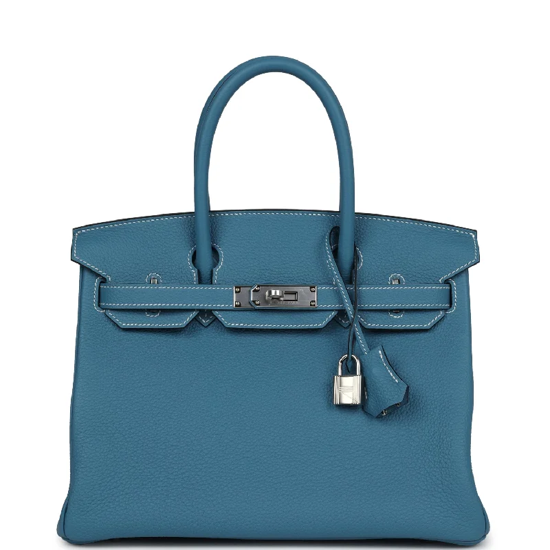 Hermes Birkin 30 Blue Jean Togo Palladium Hardware