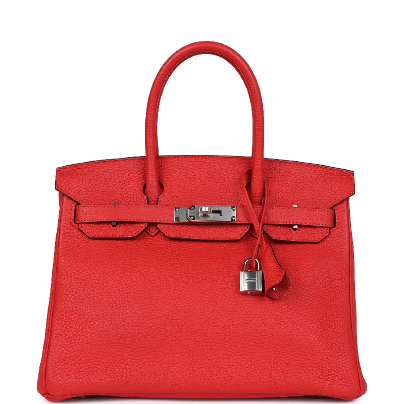 Hermes Birkin 30 Rouge Tomate Clemence Palladium Hardware