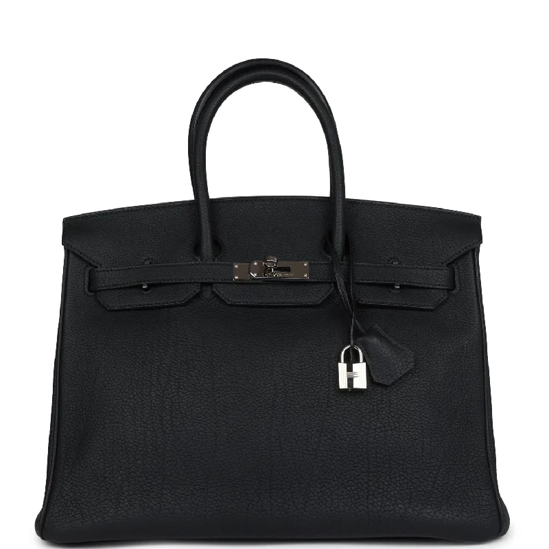  Hermes Birkin 35 Black Fjord Palladium Hardware