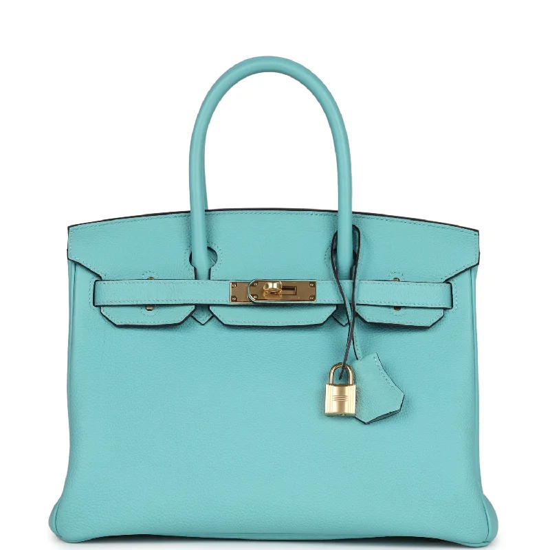 Hermes Birkin 30 Bleu Atoll Togo Gold Hardware