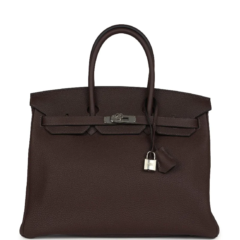 Hermes Birkin 35 Chocolate Togo Palladium Hardware