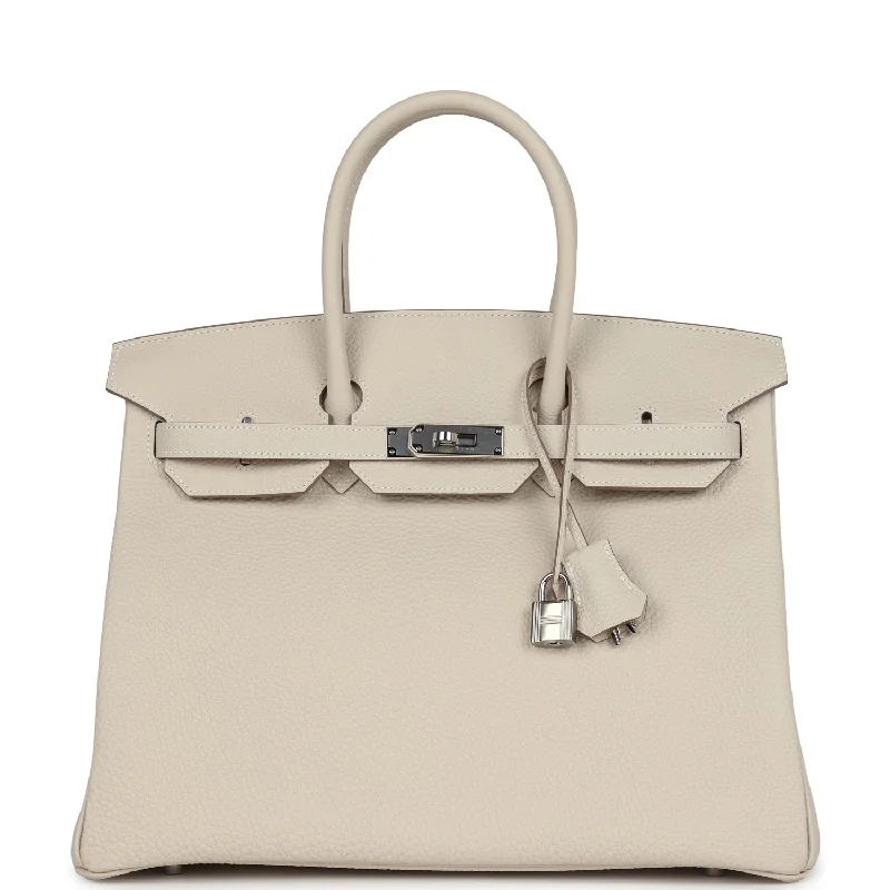 Hermes Birkin 35 Craie Togo Palladium Hardware