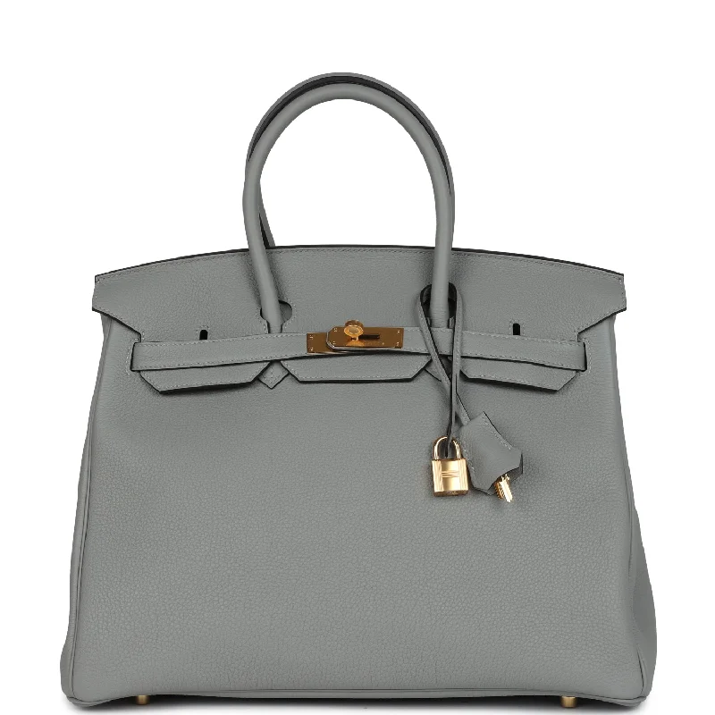 Hermes Birkin 35 Gris Mouette Togo Gold Hardware