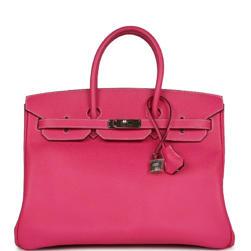  Hermes Birkin 35 Rose Tyrien Candy Epsom Palladium Hardware