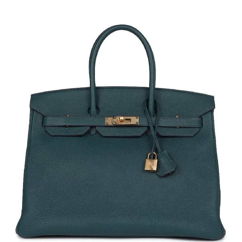 Hermes Birkin 35 Vert Rousseau Togo Gold Hardware