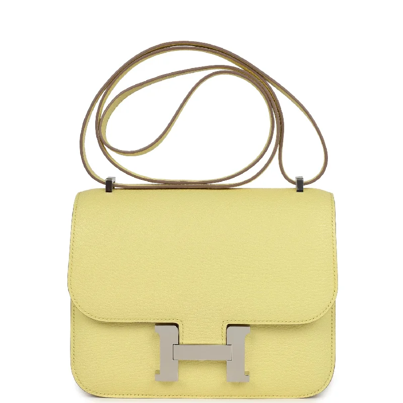 Hermes Constance 18 Limoncello Chevre Mysore Palladium Hardware