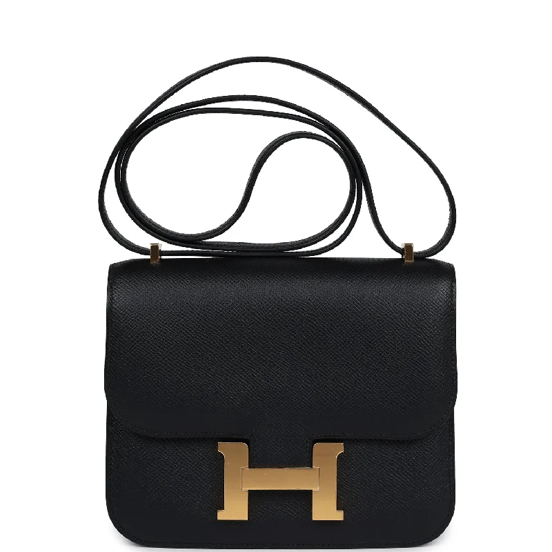 Hermes Constance 18 Black Epsom Gold Hardware