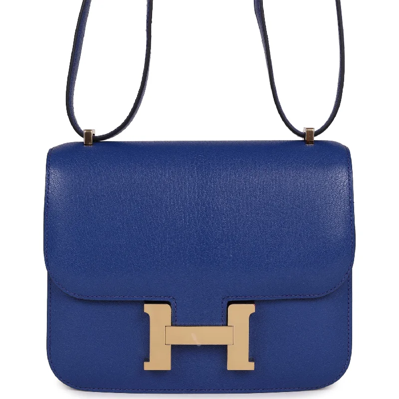 Hermes Constance 18 Bleu Royal Chevre Gold Hardware