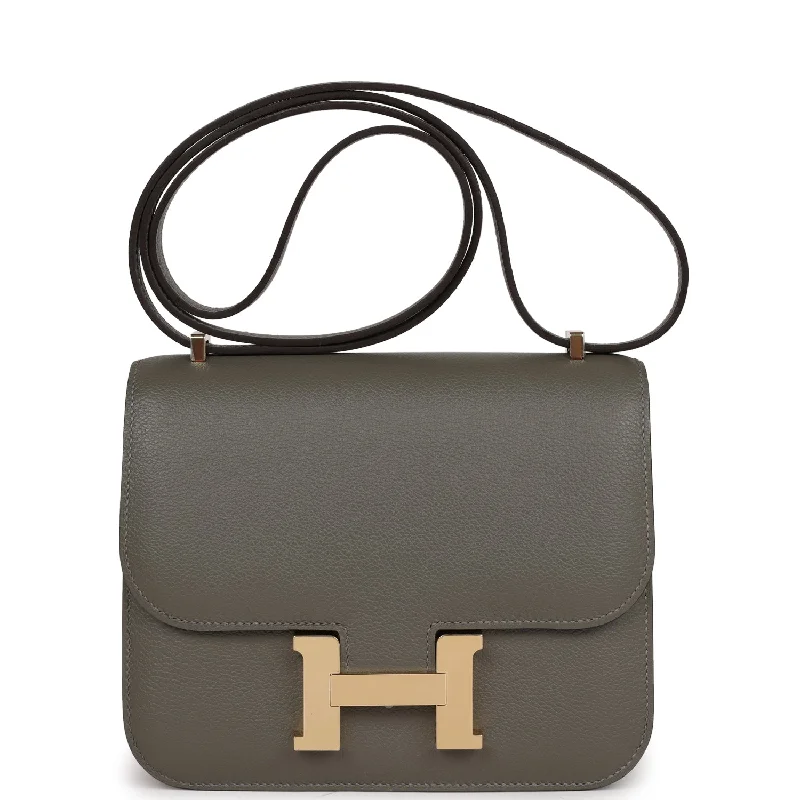 Hermes Constance 18 Gris Meyer Verso Evercolor Permabrass Hardware