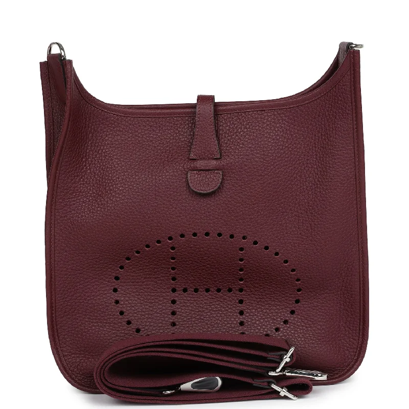 Hermes Evelyne III PM Bordeaux Clemence Palladium Hardware