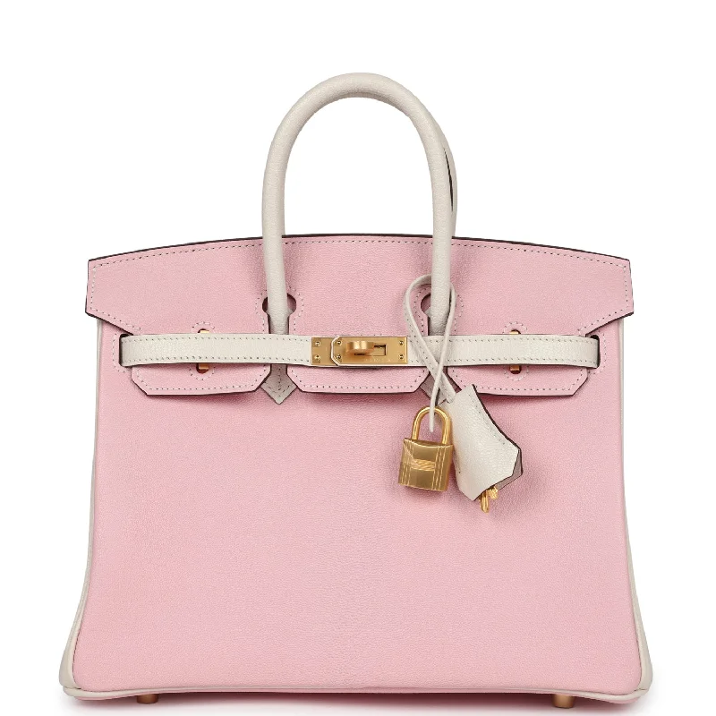 Hermes Special Order (HSS) Birkin 25 Rose Sakura and Nata Chevre Brushed Gold Hardware