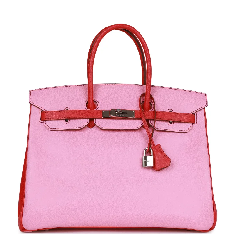  Hermes Special Order (HSS) Birkin 35 Bubblegum and Bougainvillea Epsom Palladium Hardware