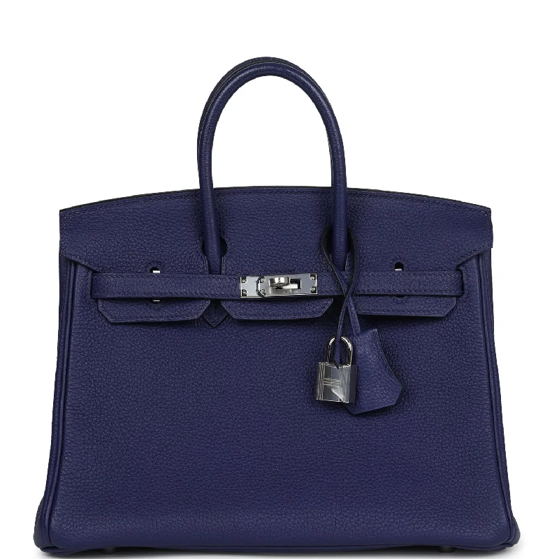  Hermes Birkin 25 Bleu Encre Togo Palladium Hardware