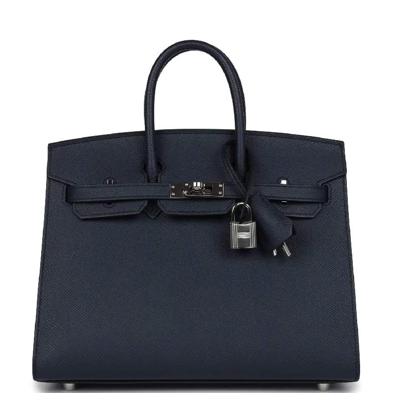  Hermes Birkin Sellier 25 Bleu Indigo Epsom Palladium Hardware