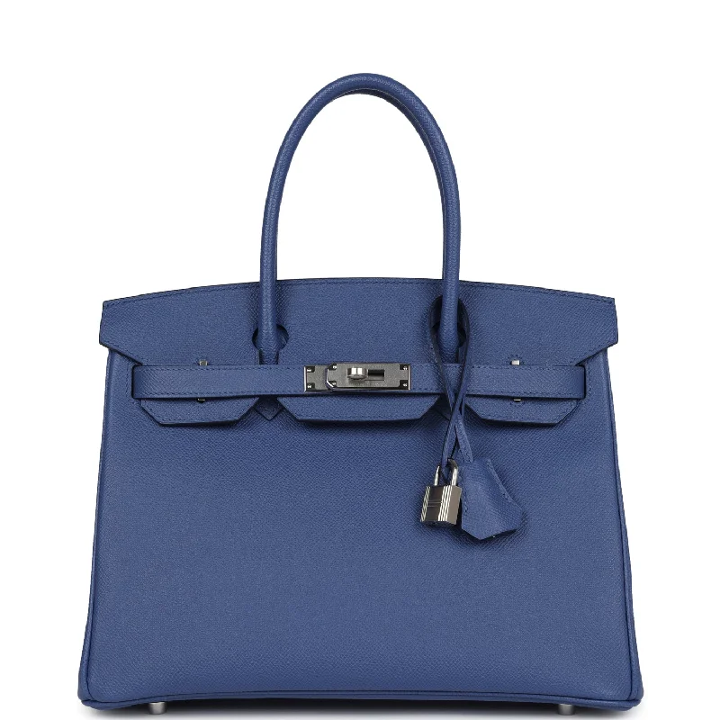  Hermes Birkin 30 Bleu Brighton Epsom Palladium Hardware