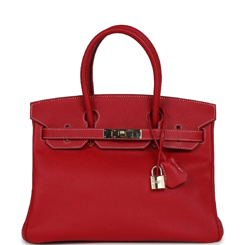  Hermes Birkin 30 Rouge Casaque Candy Epsom Permabrass Hardware