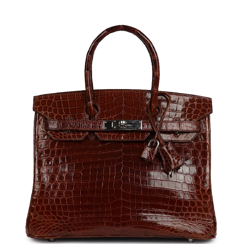  Hermes Birkin 30 Miel Shiny Niloticus Crocodile Palladium Hardware