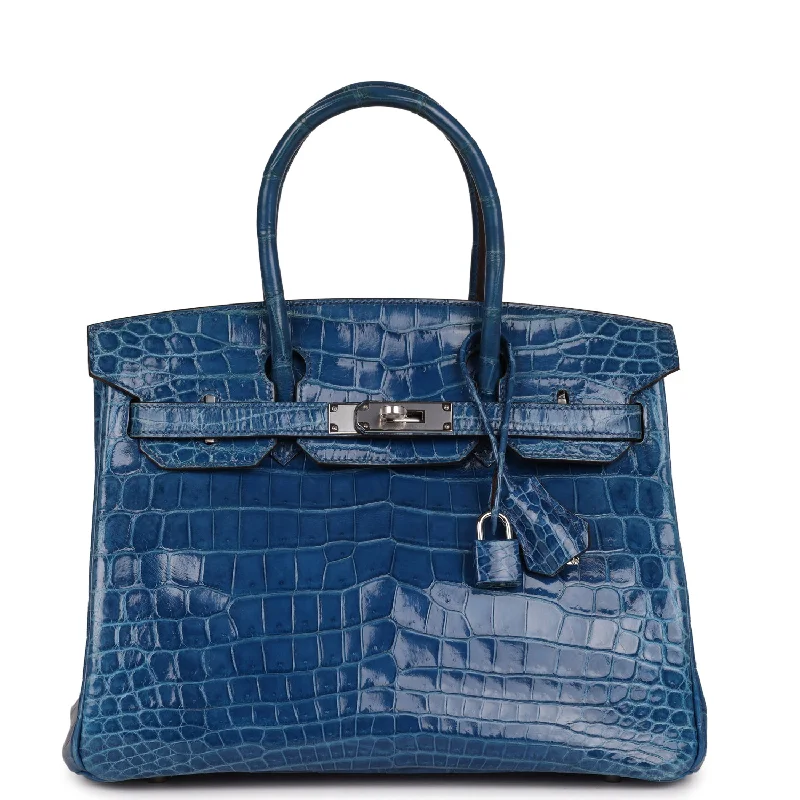  Hermes Birkin 30 Mykonos Shiny Niloticus Crocodile Palladium Hardware