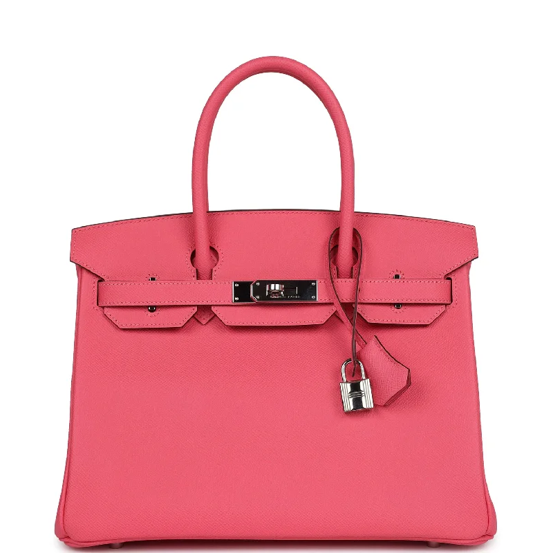  Hermes Birkin 30 Rose Azalee Epsom Palladium Hardware