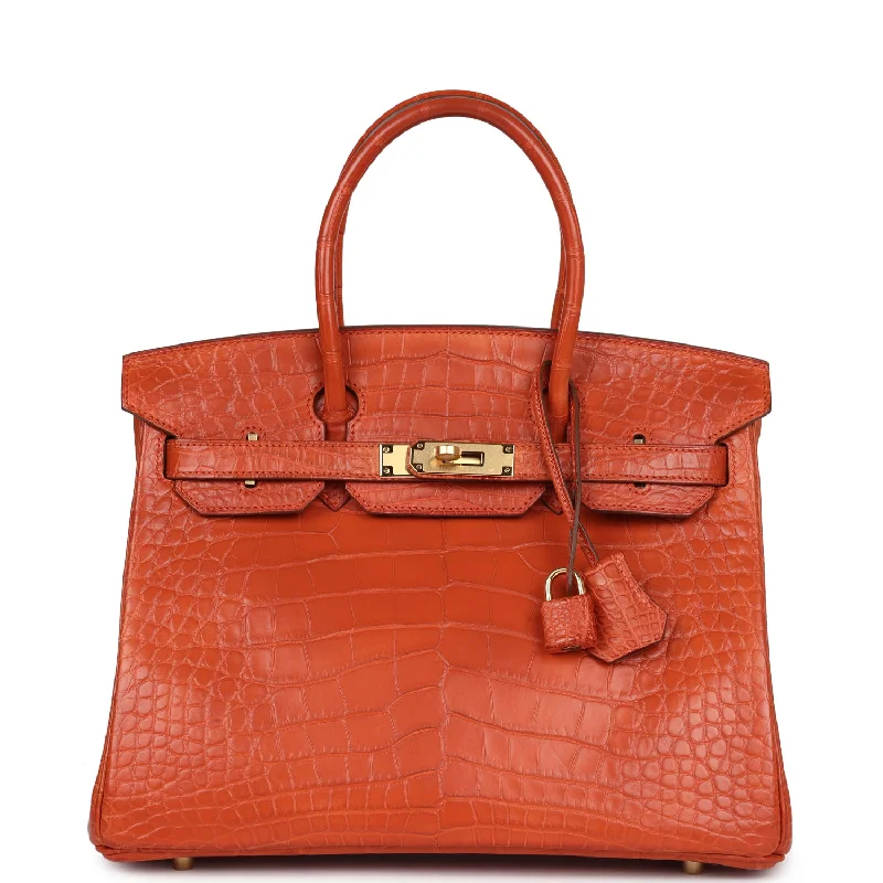  Hermes Birkin 30 Sanguine Matte Alligator Gold Hardware