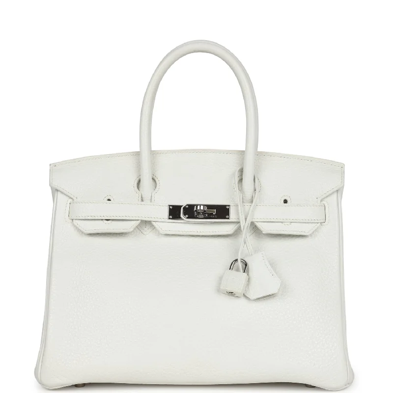  Hermes Birkin 30 White Clemence Palladium Hardware